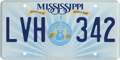 MS license plate LVH342