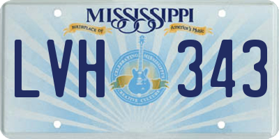 MS license plate LVH343