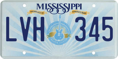 MS license plate LVH345