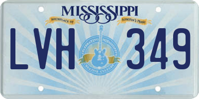 MS license plate LVH349