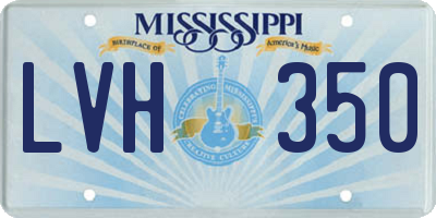 MS license plate LVH350