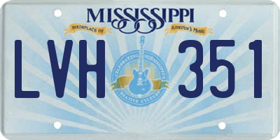 MS license plate LVH351