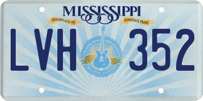 MS license plate LVH352