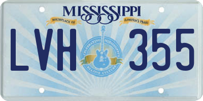MS license plate LVH355