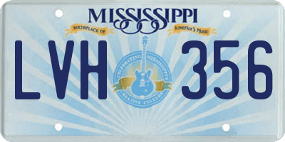 MS license plate LVH356
