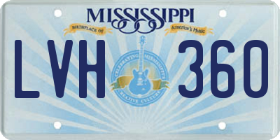 MS license plate LVH360
