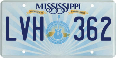 MS license plate LVH362