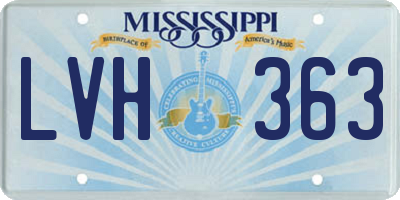 MS license plate LVH363
