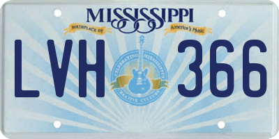 MS license plate LVH366