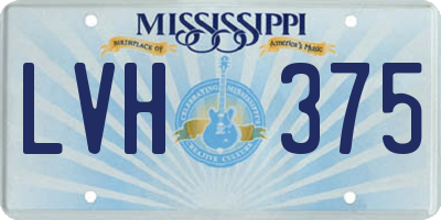 MS license plate LVH375
