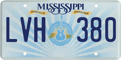MS license plate LVH380