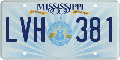 MS license plate LVH381