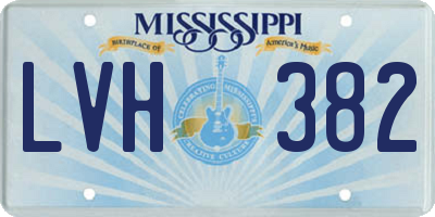 MS license plate LVH382