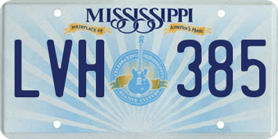 MS license plate LVH385