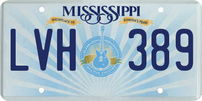MS license plate LVH389
