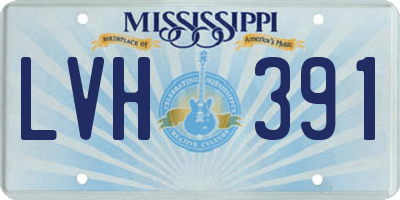 MS license plate LVH391
