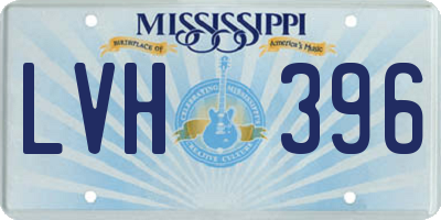 MS license plate LVH396