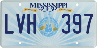 MS license plate LVH397