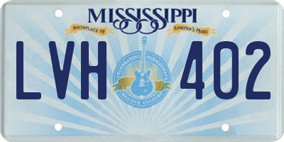 MS license plate LVH402