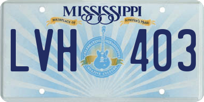MS license plate LVH403