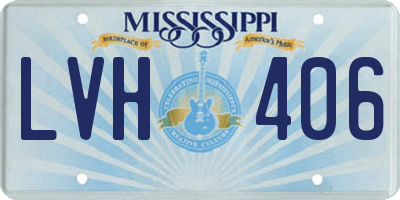MS license plate LVH406