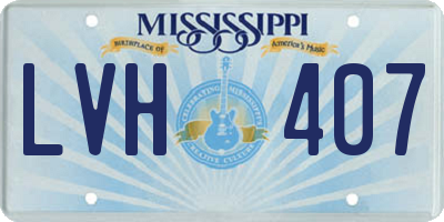 MS license plate LVH407