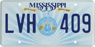 MS license plate LVH409