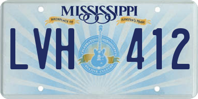 MS license plate LVH412