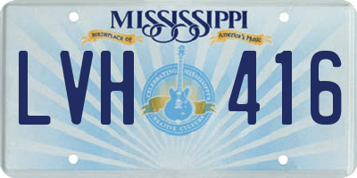 MS license plate LVH416