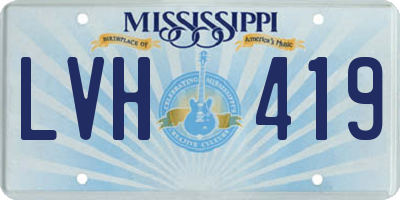 MS license plate LVH419