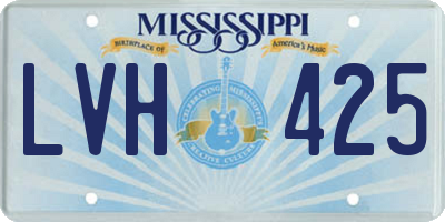 MS license plate LVH425