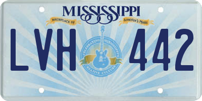 MS license plate LVH442