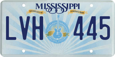 MS license plate LVH445