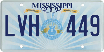MS license plate LVH449