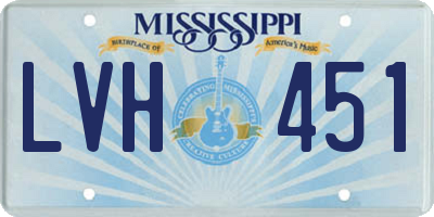 MS license plate LVH451