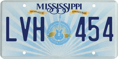 MS license plate LVH454