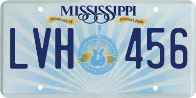 MS license plate LVH456