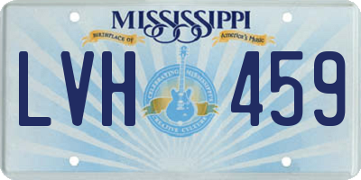 MS license plate LVH459
