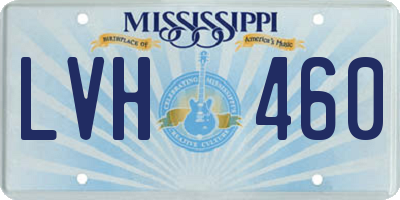 MS license plate LVH460