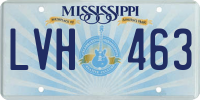 MS license plate LVH463