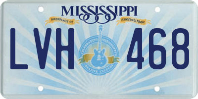 MS license plate LVH468