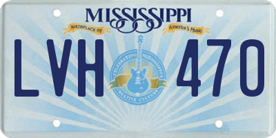 MS license plate LVH470