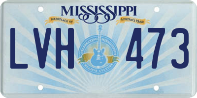 MS license plate LVH473