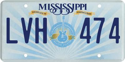 MS license plate LVH474