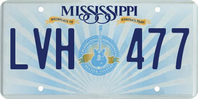 MS license plate LVH477