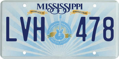 MS license plate LVH478