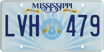 MS license plate LVH479