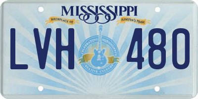 MS license plate LVH480
