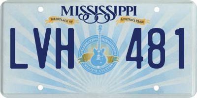 MS license plate LVH481