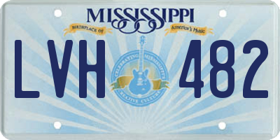 MS license plate LVH482